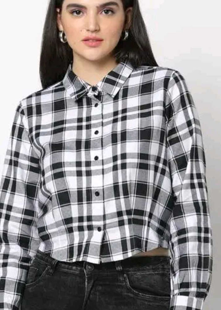 Cropped Plaid Shirt