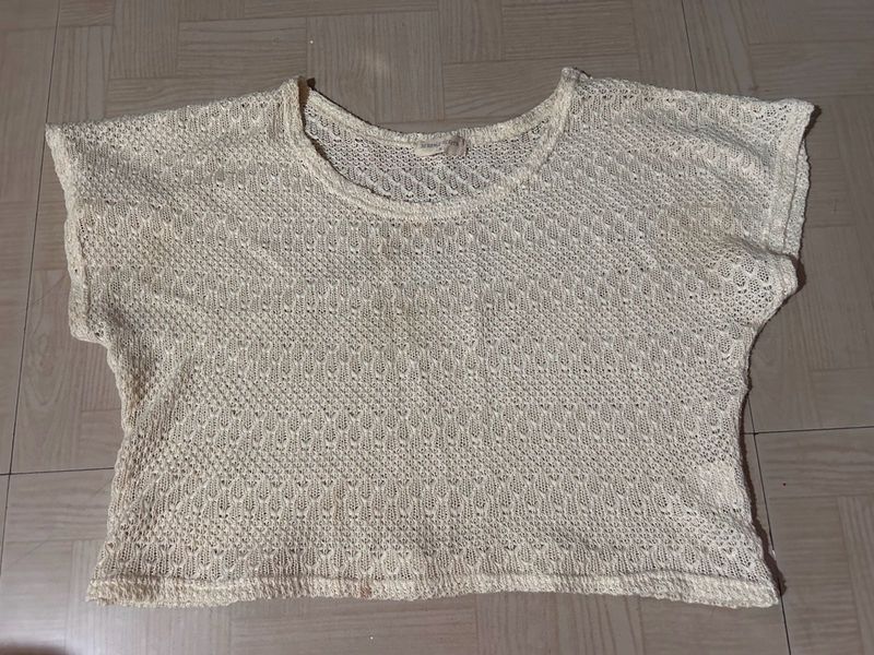 Cream / Biege Colour Crochet Top