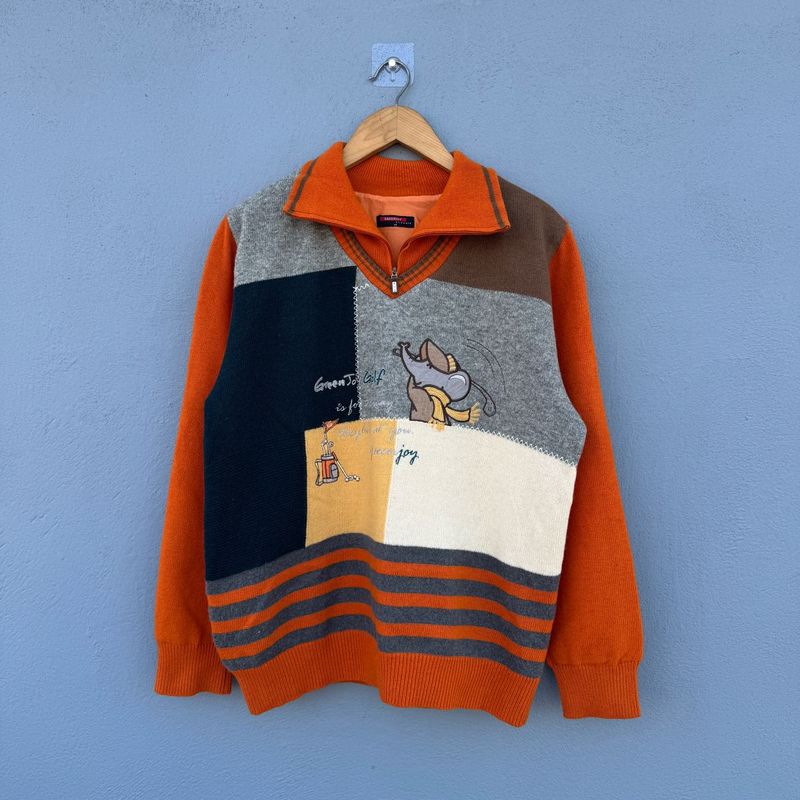 Vintage Elephant Patchwork Sweater