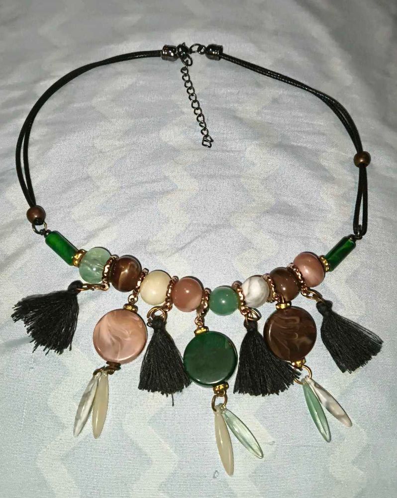 Beaded Tassel Necklace