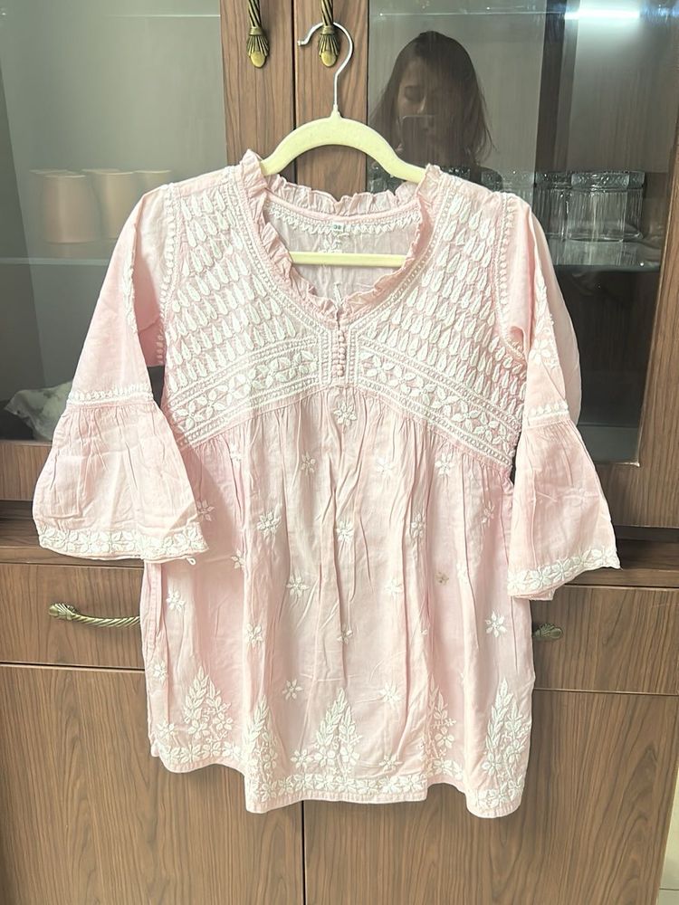 Pink Chikankari Coord Set
