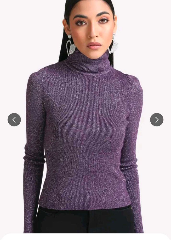 Sparkling Purple Turtleneck Sweater💜