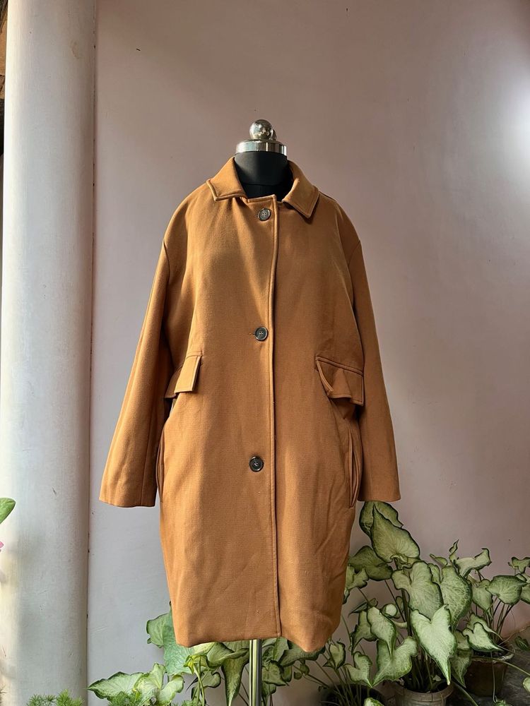 Caramel brown oversized coat