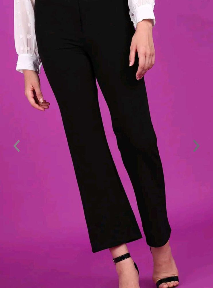Black Flared Leg Trousers