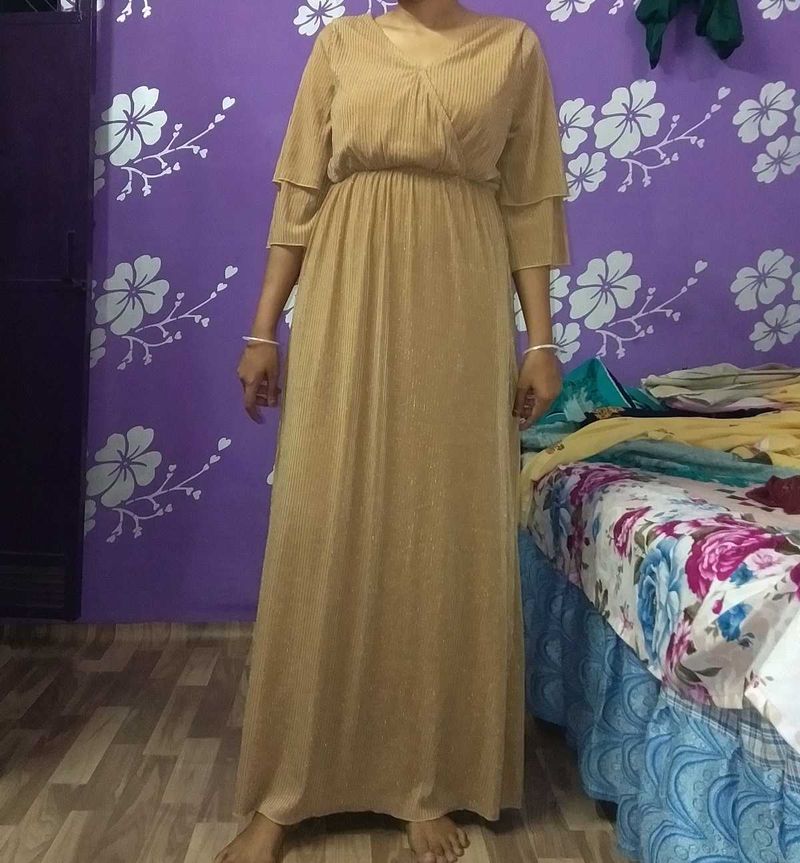 Elegant Gold Maxi Dress