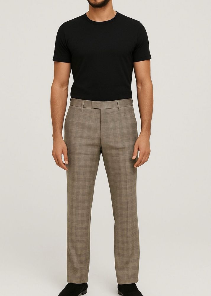 Men’s straight fit Checked Trousers – Casual