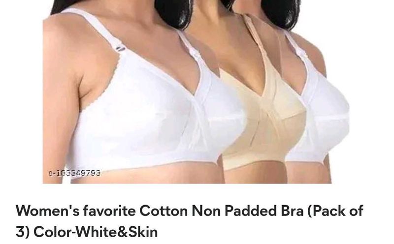 Cotton Non Padded Bras (Pack of 3)