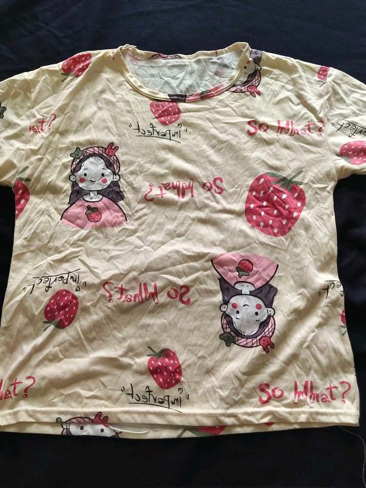 Cute Cartoon Print Tee - 40
