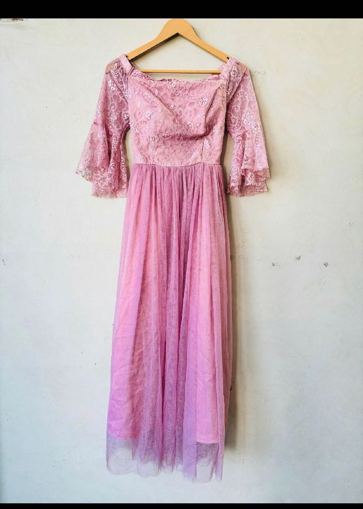 Tulle Bridesmaid Pink Gown Type Dress