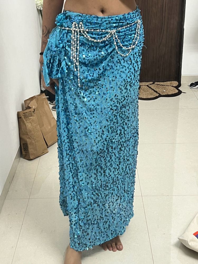 Sequin Belly Dance Skirt with Belt