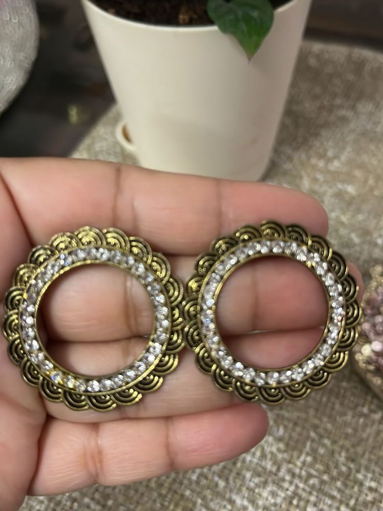 Statement Circle Earrings And A Dangler Combo