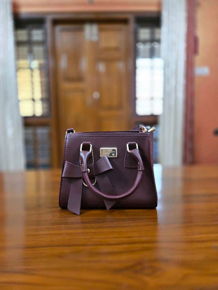 Stylish Burgundy Satchel Bag