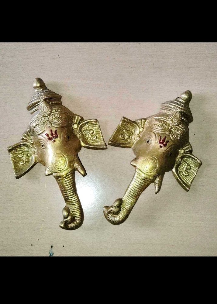 Metal Ganpti Face Show Piece