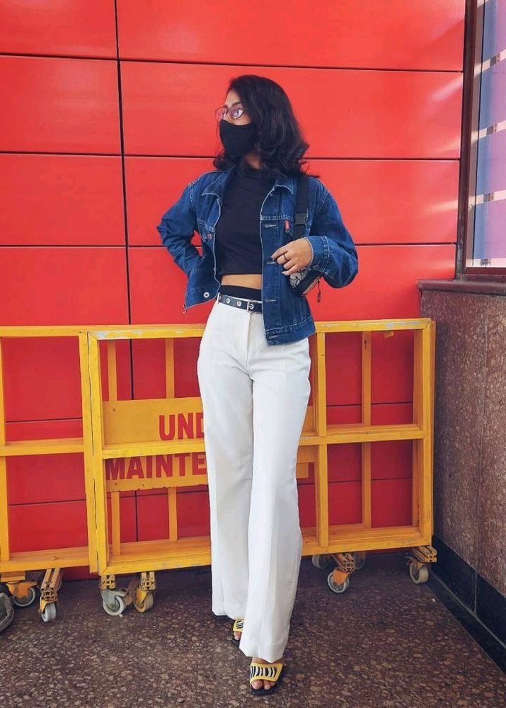 High Waisted Wide Leg White Pants
