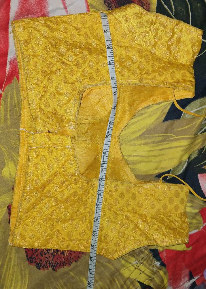 Yellow Readymade Saree Blouse