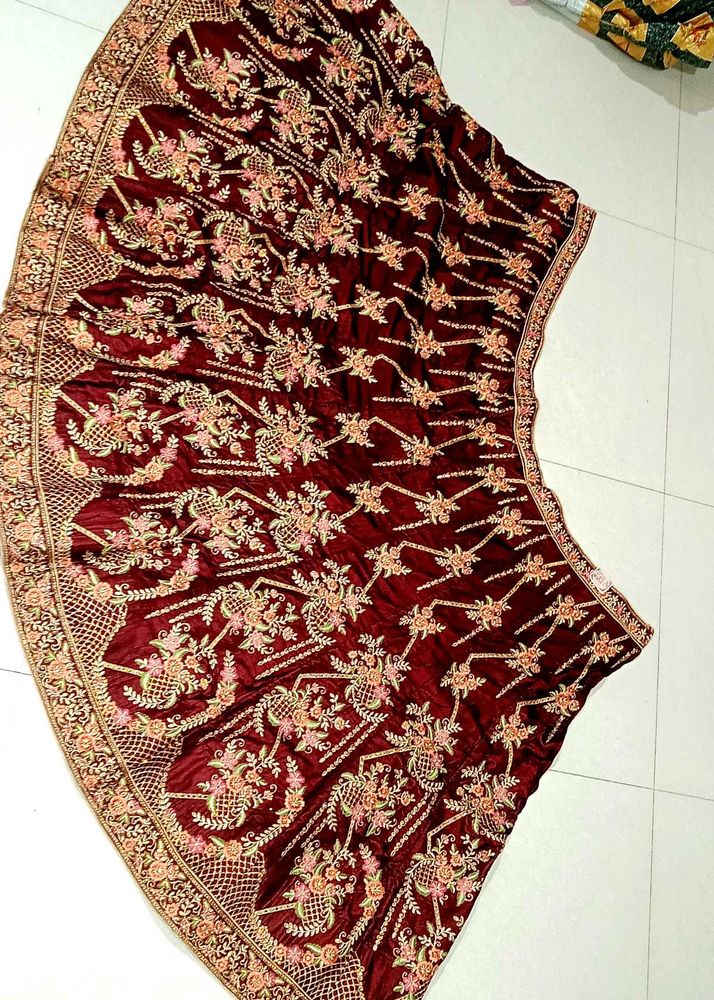 Maroon Embroidered Lehenga Choli
