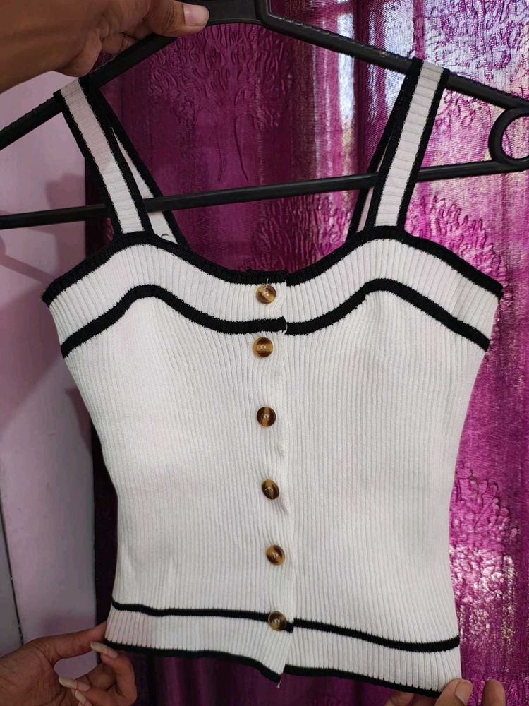White Sleeveless Top