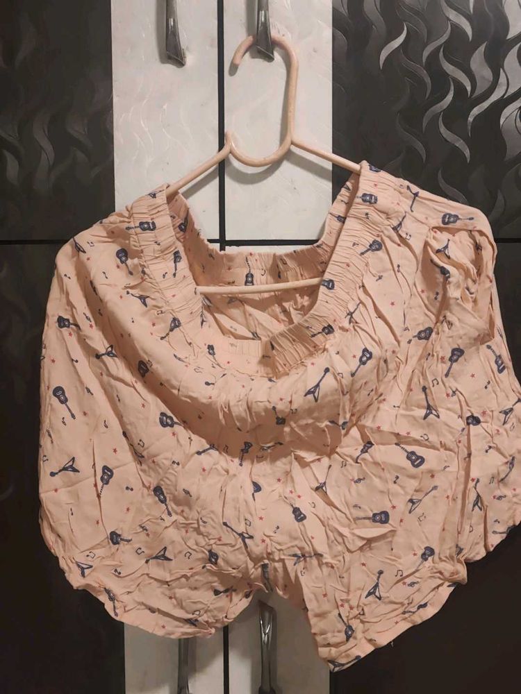 Printed Peach Shorts