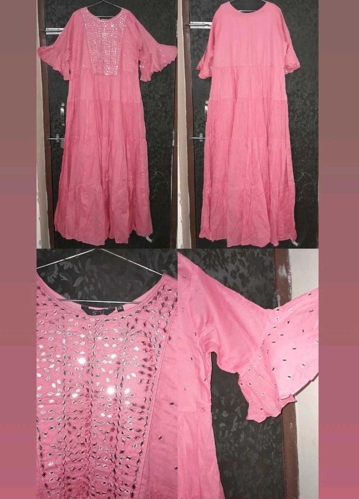 Pink Tiered Dress/Kurti