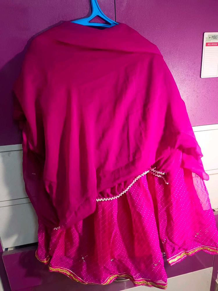 Plus size Pink Sharara and Dupatta Set