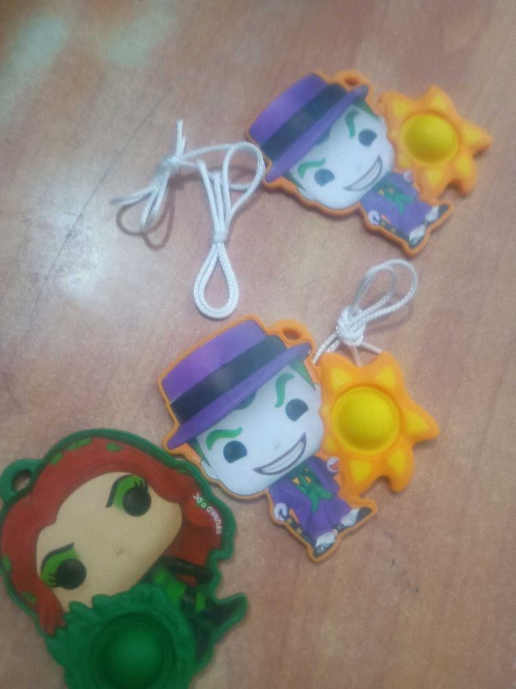 DC funko key chains - poison ivy and the joker
