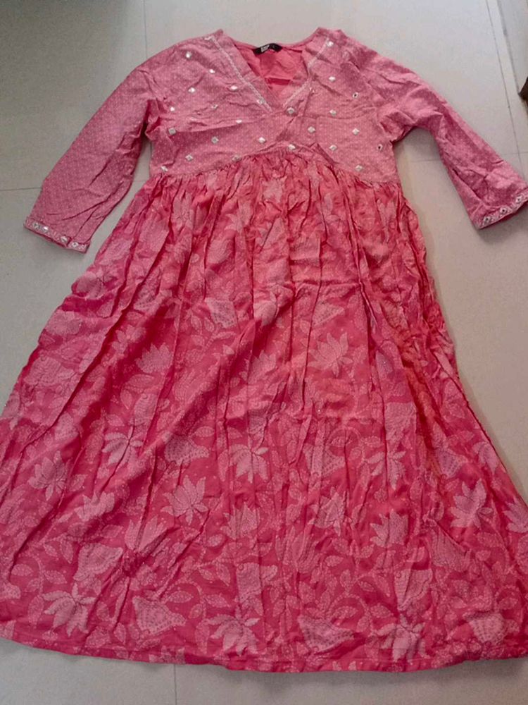Pretty Pink Embroidered Kurta