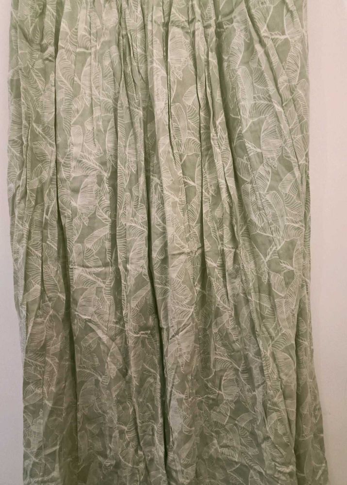Green Leaf Print Palazzos