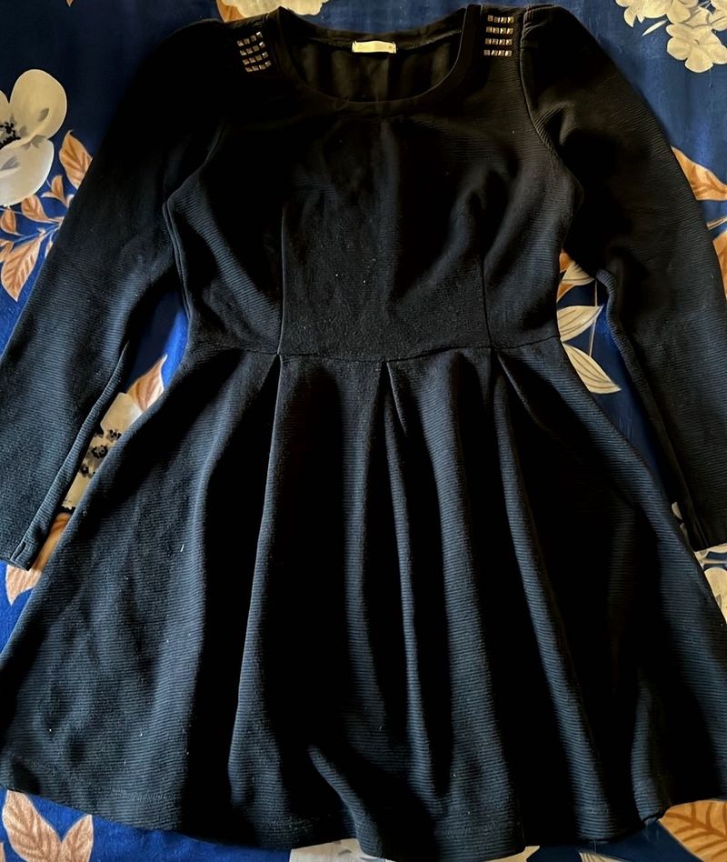 Black Fit &amp; Flare Mini Dress