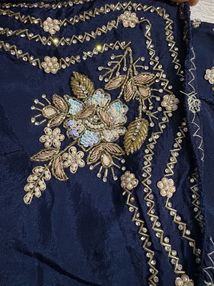 Beautiful Saree Blue Sequence