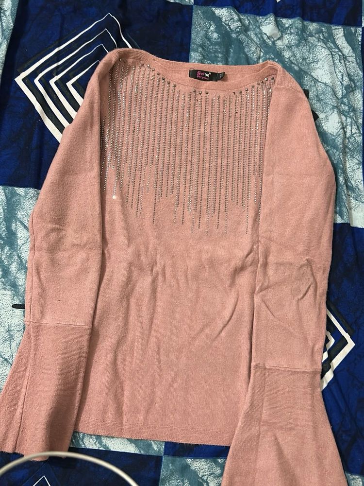 Pink Embellished Top