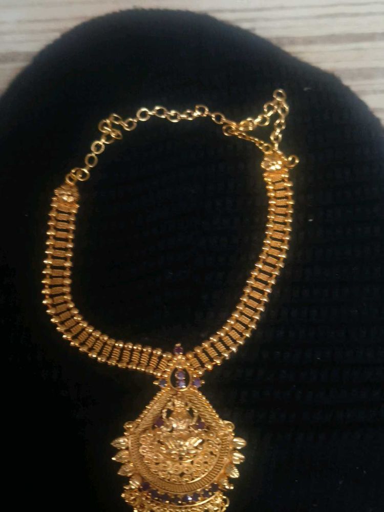 Gold-Plated Lakshmi Pendant Necklace