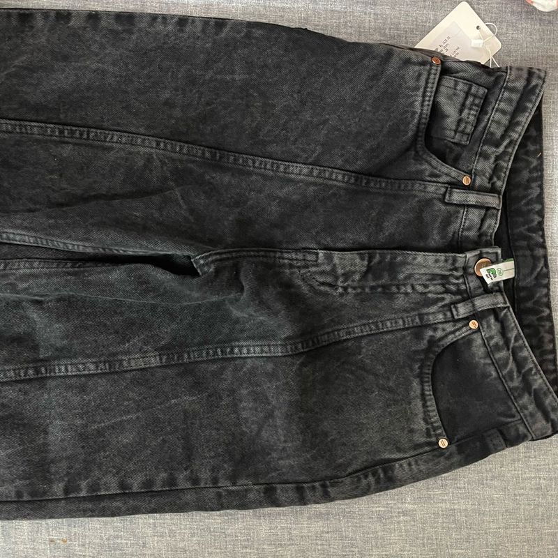 NewMe Charcoal Grey Solid Baggy Jeans- Size 26
