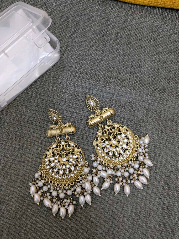 White Pearl Earrings
