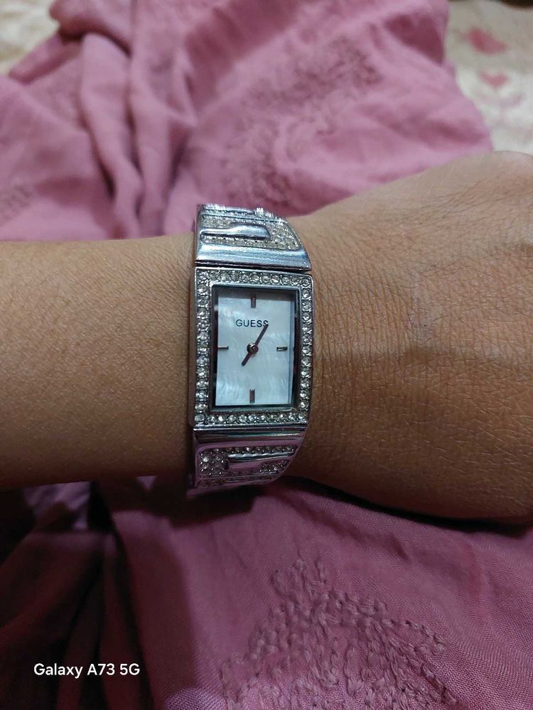 Sparkling Silver Guess Watch