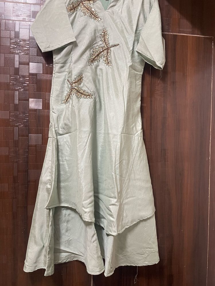 Mint Green Embroidered Kurti