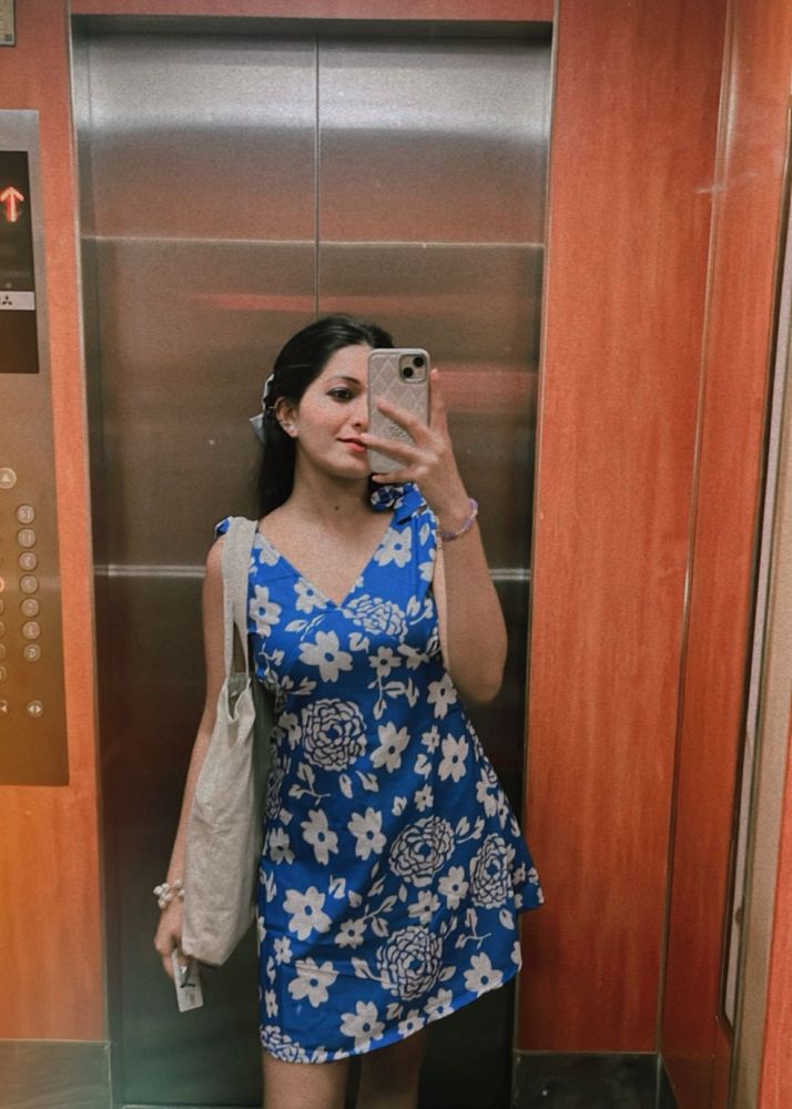 Printed Fit And Flare Dress 💙