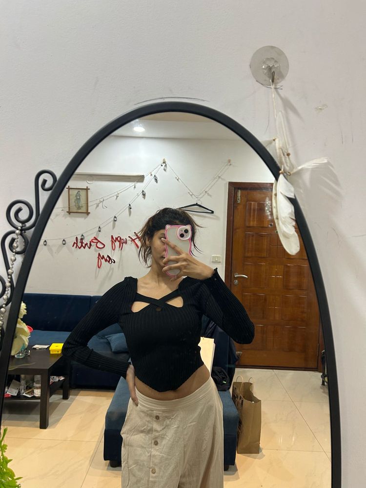 ONLY Black Ribbed Top