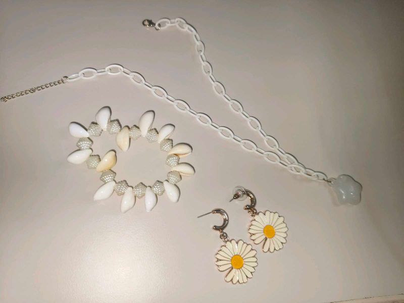 All White jewellery combo