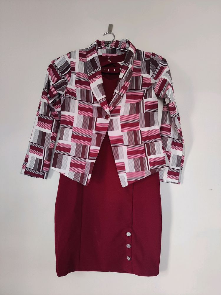 Peppermint Two Pieces Maroon Dress