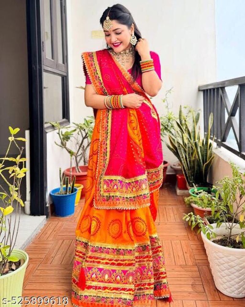 Gorgeous Bandhani Saree With Lace Border
