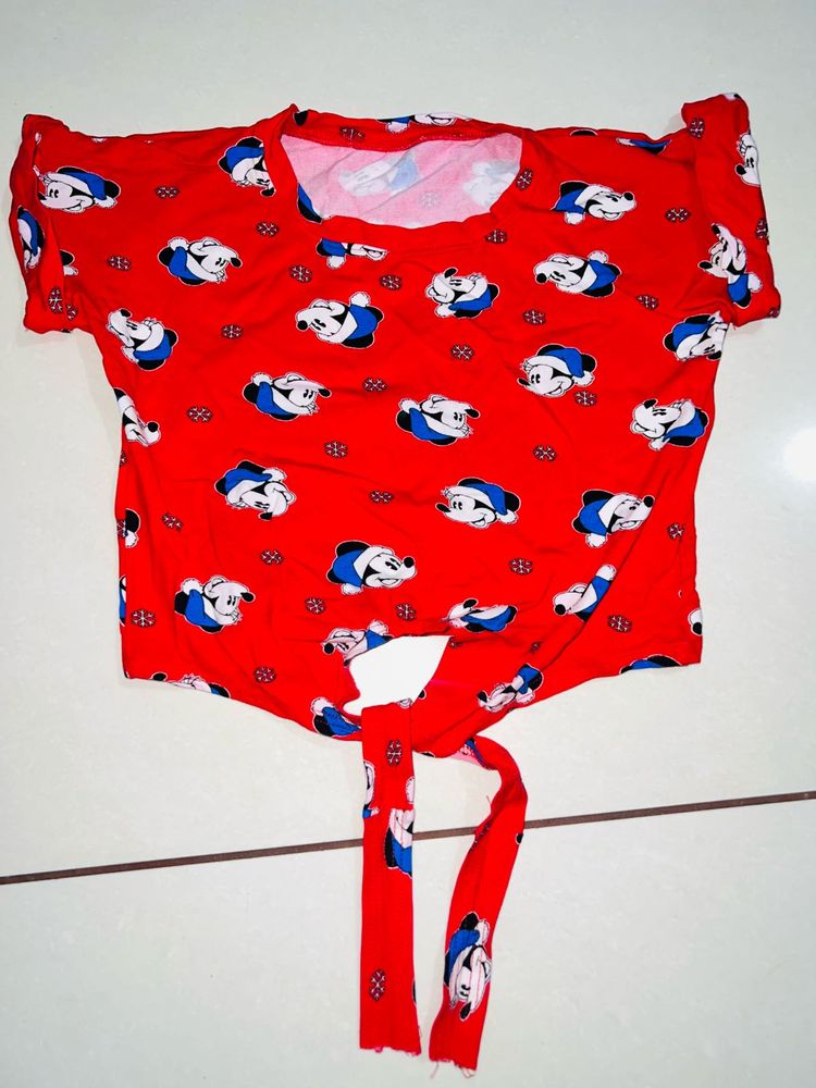 Red Mickey Mouse Tee