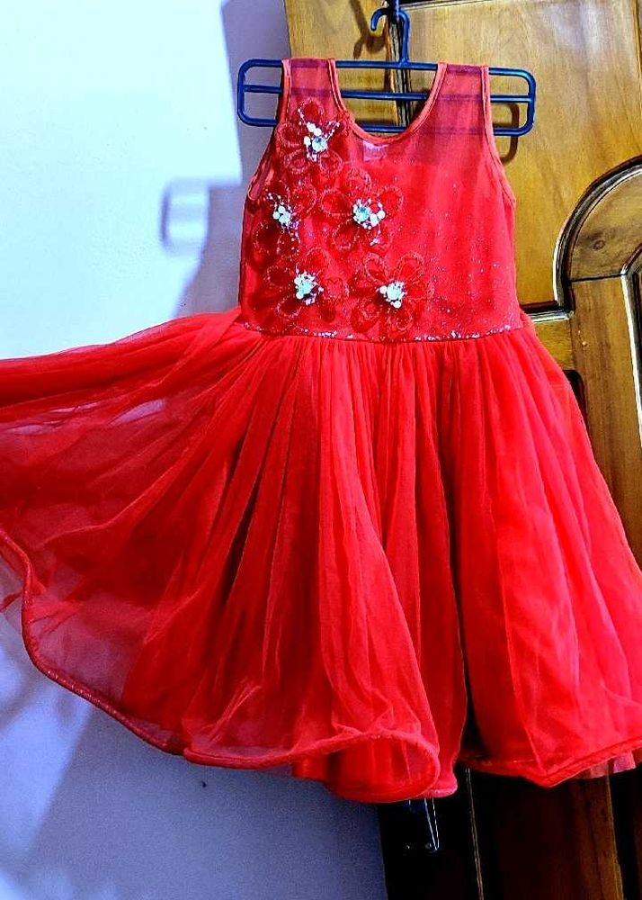 Red Flower Girl Dress now a occasion start