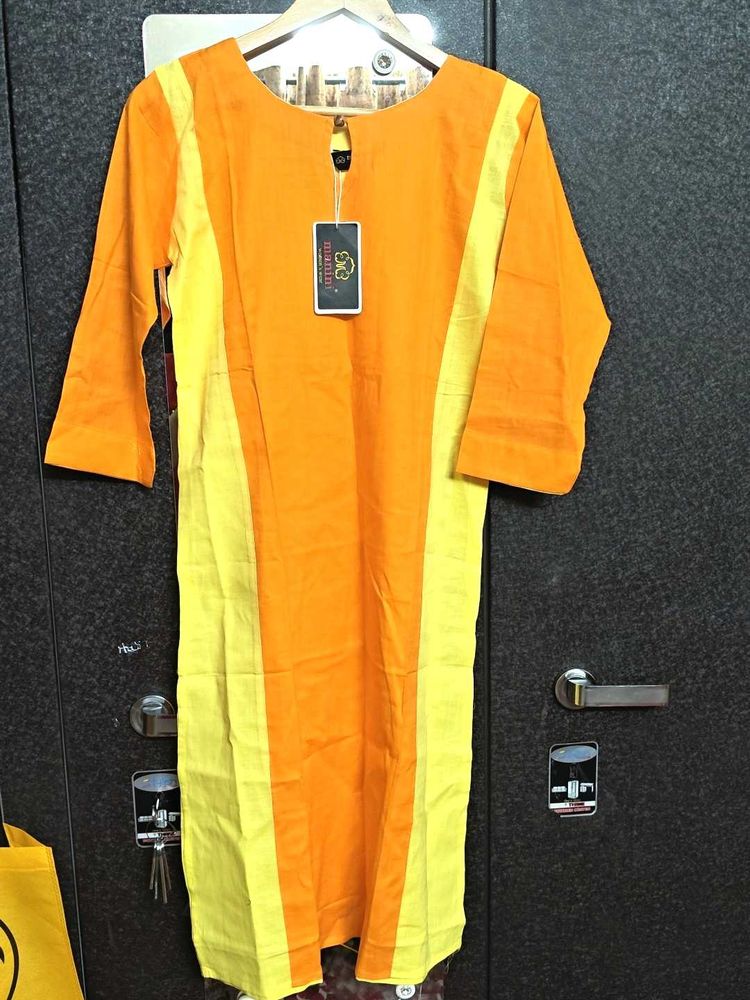 Stylish Orange &amp; Yellow Kurti