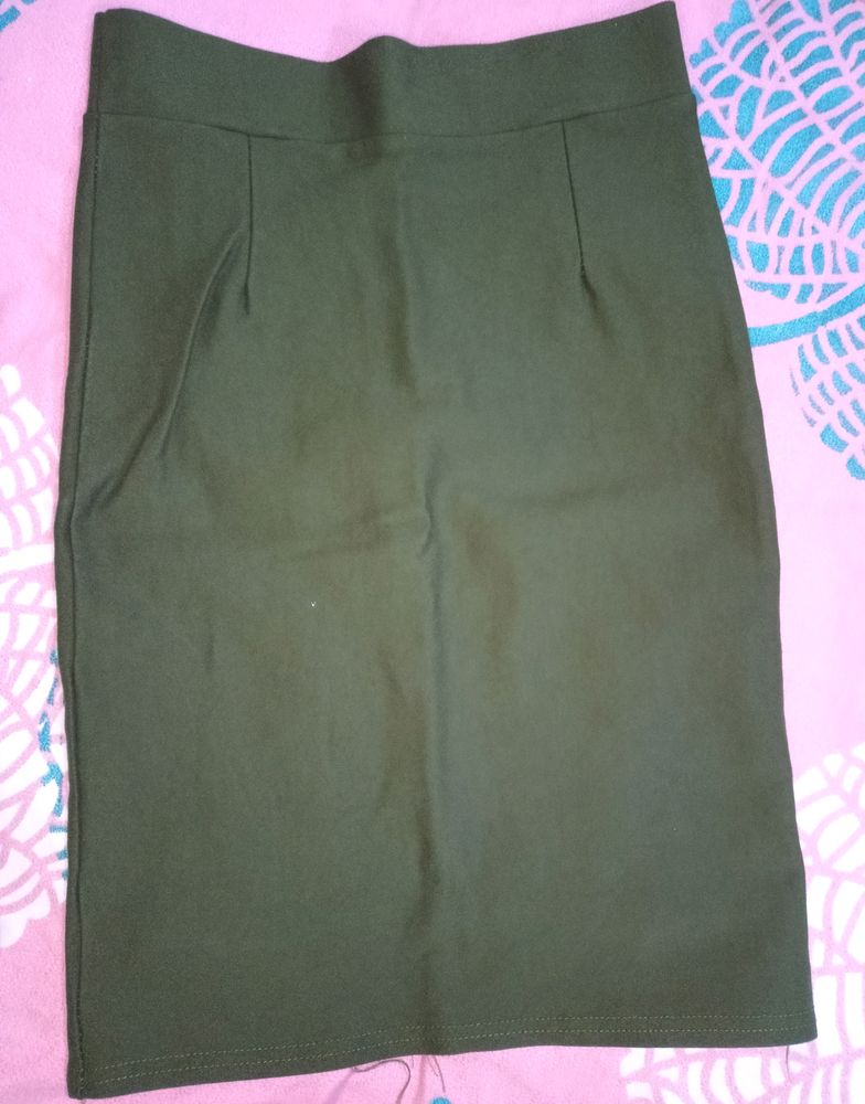 Olive Green Pencil Skirt