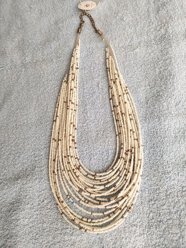Beads Necklace White