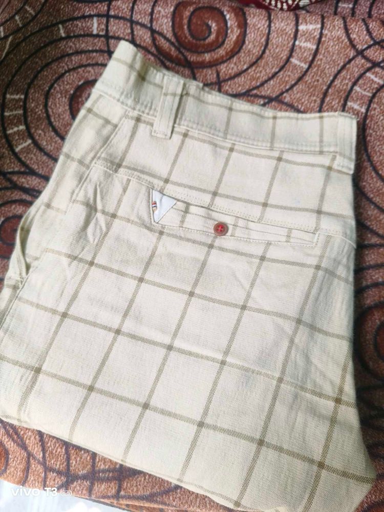 Beige Colour Formal Trousers For Men