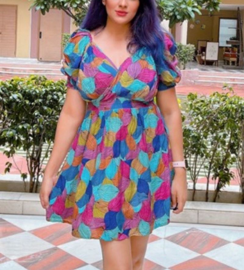 Iqraar Floral Purple Dress