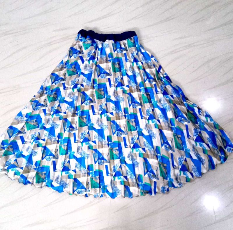 Geometric Print Pleated Skirt💙