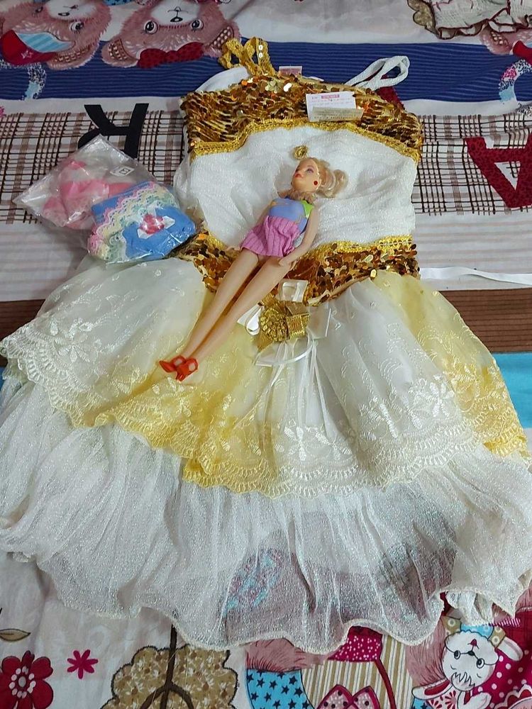 Girls Dress with Doll &amp; 2 Pair Socks Also