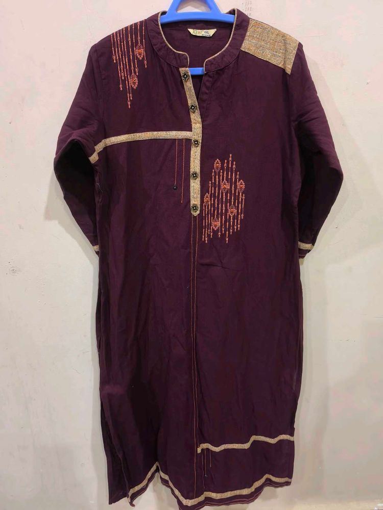 Burgundy Festive Kurti.